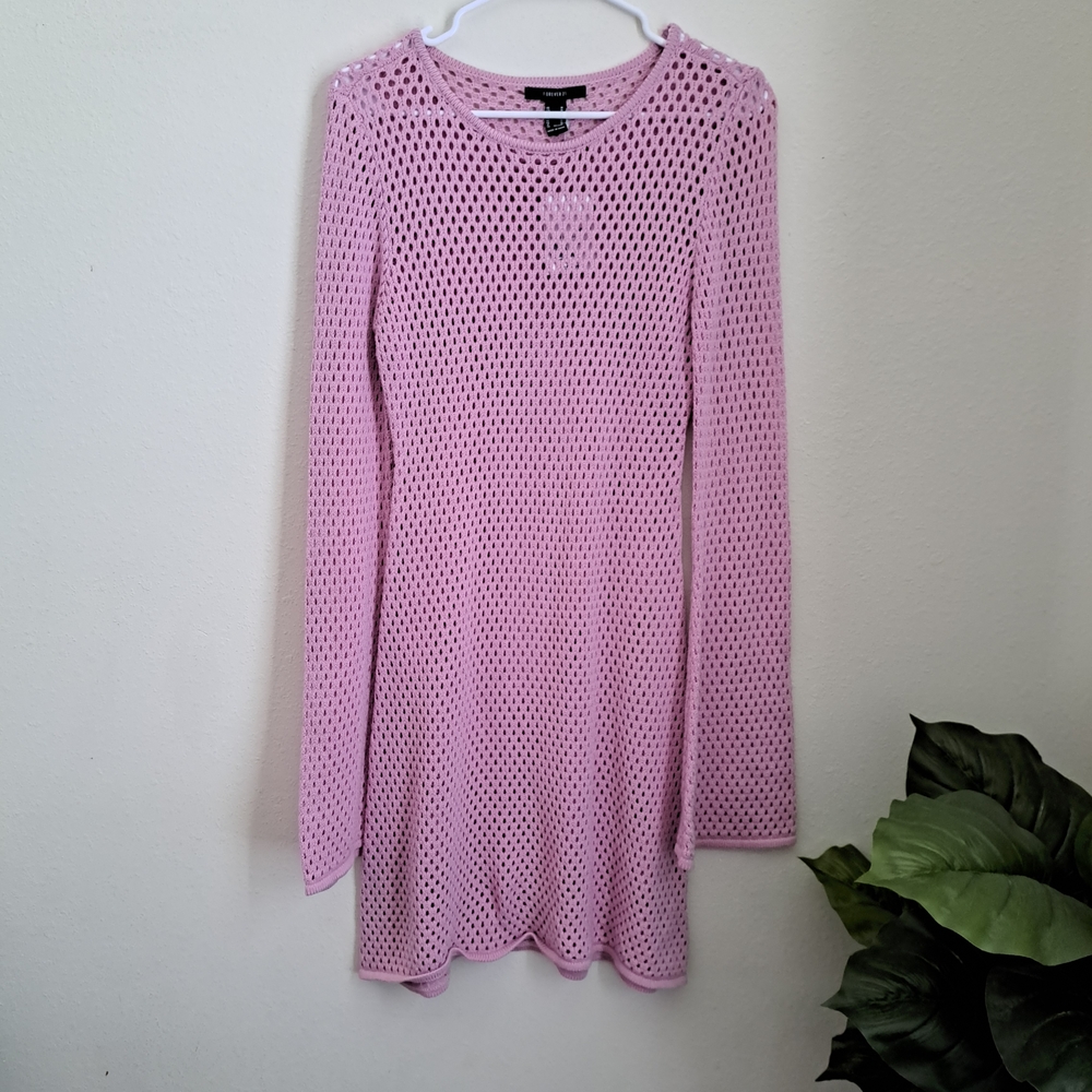 Forever 21 Short Le Blossom Lavender PINK Knit DRESS